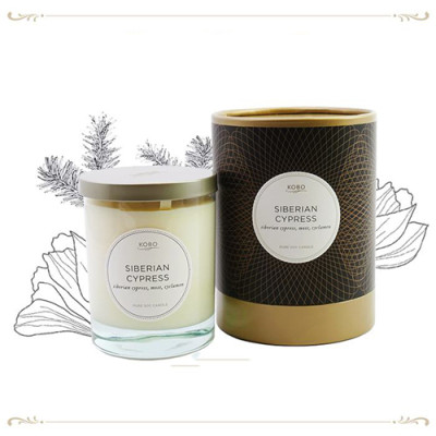 Wholesale high Quality scented soy glass jar candle with metal lid