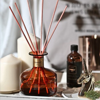 New wedding luxury design gift set packaging box aroma green rattan sticks glass bottle reed diffuser wholesale