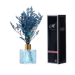 Wholesale home decoration fragrance eternal lavender large glass bottle reed diffuser With rattan sticks