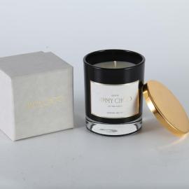 Wholesale black customized scented soy glass Jar 220 g Candle with luxury packaging