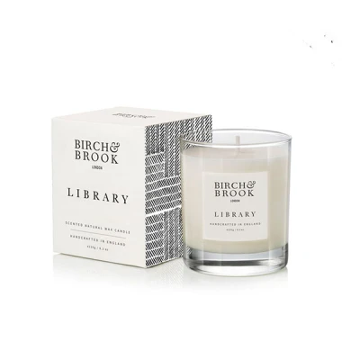 Scented soy wax candle glass jar with wood lid