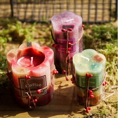 Hot sale natural soy wax scented pillar candle wedding and birthday candle