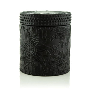 Selling carved decorative colored green candle jar with lid with Tealight candle wholesale