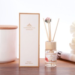 French import 30ml essential oil luxury rose dry flower cover reed diffuser with luxury package box