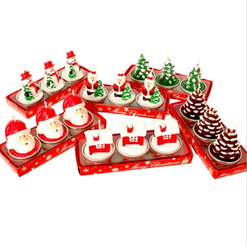Lovely Christmas birthday creative paraffin wax scented pillar candle custom tin candle