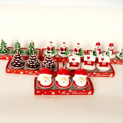 Lovely Christmas birthday creative paraffin wax scented pillar candle custom tin candle