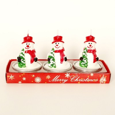 Lovely Christmas birthday creative paraffin wax scented pillar candle custom tin candle