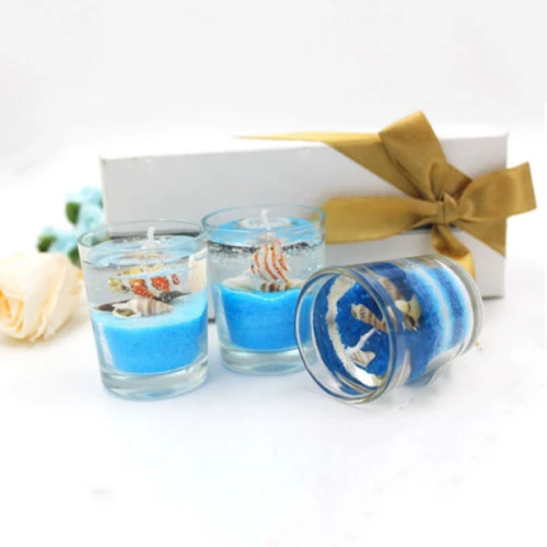 Custom decorative scented jelly candle in glass jar