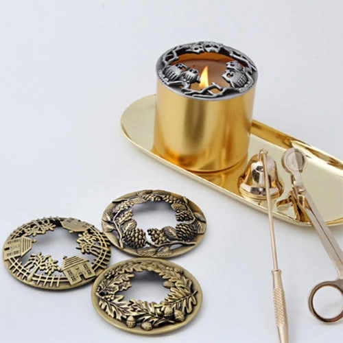 Wholesale luxury Customized scented natural soy wax metal copper jar candle with lids
