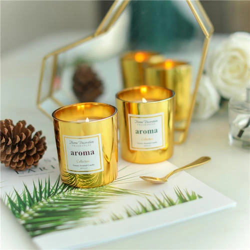 Wholesale luxury Customized scented natural soy wax metal copper jar candle with lids
