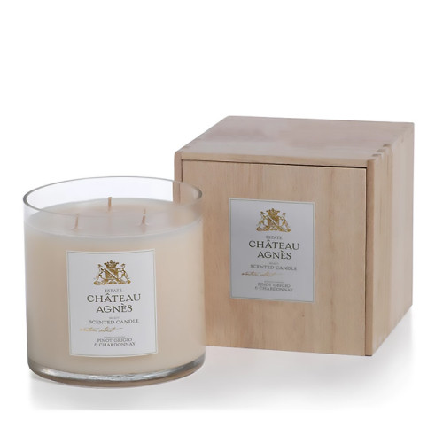 Ｗholesale luxury three wick brown glass jar candle with wooden box