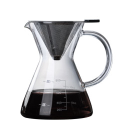 OEM 500ml Heat Resistant Glass Cold Brew Iced Coffee Maker Glass Pour Over Manual Coffee Maker