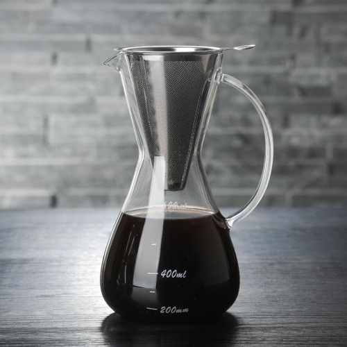 600ml Handblown Borosilicate Heat Resistant Pour Over Glass Coffee Maker Glass Coffee Pot