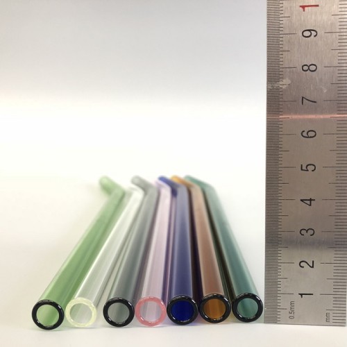 Handmade Borosilicate Straight Glass Straws Clear Glass Drinking Straws Colored