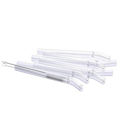 High Quality Pyrex Borosilicate Clear Bent Drinking Glass Straws