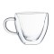 Creative Heart-shaped Double Wall Glass Cup with Handle