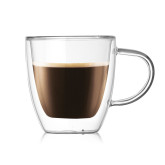 Amazon Hot Selling 160ml Double Wall Insulated Espresso Coffee Glass Mug