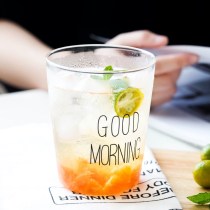 400ml Handmade Heat Resistant Borosilicate Good Morning Breakfast Glass Cup