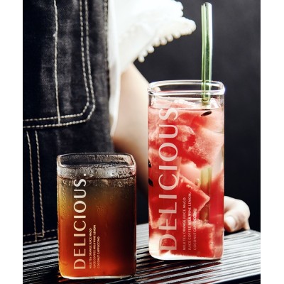 200-400ml Household Square Drinking Glasses Water Glass Juice Cup Glass Cup