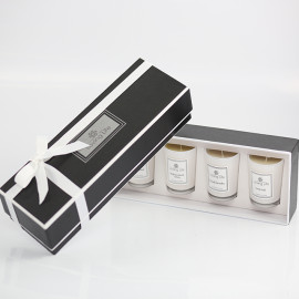 Custom mini 4 scented glass canister candles in luxury gift box