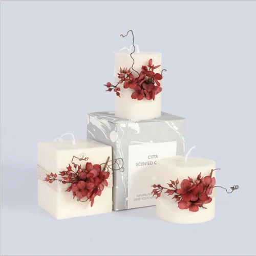 Natural scented candles luxury valentine's day gifts wholesale custom column pillar candle