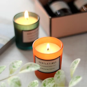 Christmas luxury packaging gift colorful scented candle jar frosted glass candle jar
