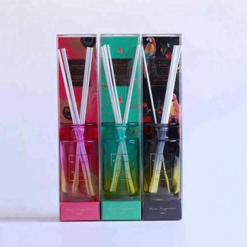 Natural cane aromatherapy essential oil with household transparent multicolored glass bottles