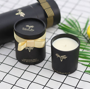 Custom Luxury Round Gift Box Scented Soy Candle in Glass Jar with High Quality