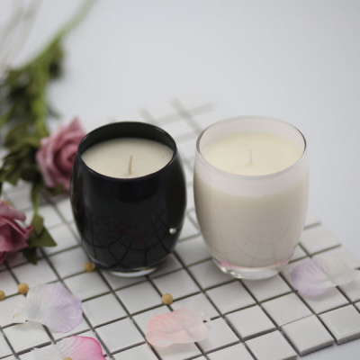 Luxury Scented soy customized Candles in blue glass jar with folding box packaging