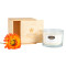 Three wicks scented soy candles with luxury natural wood box