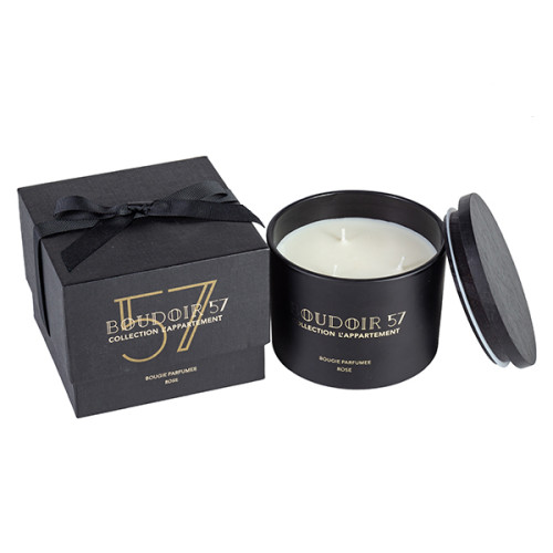 Wholesale Home Three Wicks Luxury Scented Soy Customized Candle in Clear Glass Jar