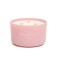 Pink three wicks scented soy candle in glass holder