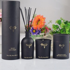 Custom Luxury Round Gift Box Aromatherapy Diffuser Scented Soy Candle in Glass Jar with High Quality