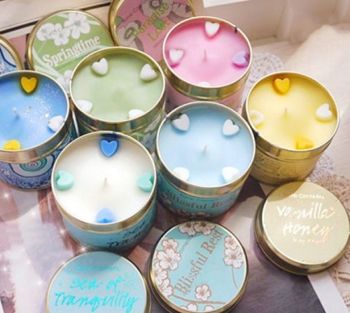 Wholesale home fragrance scented travel tin candles with metal lids