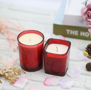 Wholesale home decoration red sliver scented soy wax candle in tin jar