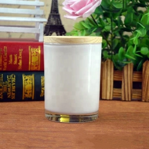 Luxury scented soy customized candle in square glass jar with wooden lid for gift