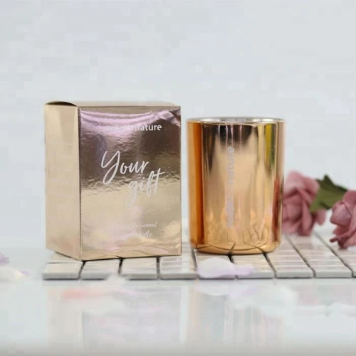 Luxury rose metal scented soy wax candles glass jar