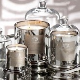Extravagant High Quality Sliver Colour Custom Glass Jar Scented Candle with Dome