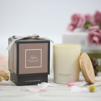 Custom Fancy Design Wooden Lid 100% Soy Wax For Glass Jar