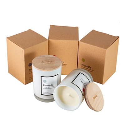 Scented personalized soy wax candle with wood lid