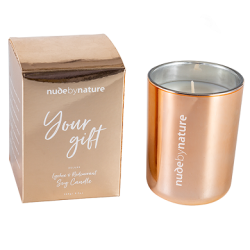 Scented soy candles in luxury rose metal glass jar