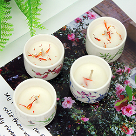 Wholesale customize luxury wedding decoration tealight ceramic jar candle holder for home decor