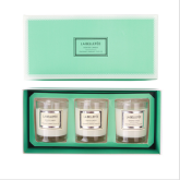 Luxury soy scented candle in glass jar with gift box