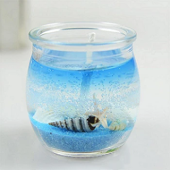 Custom decorative scented jelly candle in glass jar