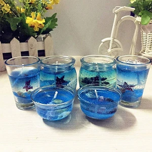 Custom decorative scented jelly candle in glass jar