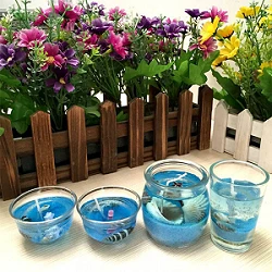 Custom decorative scented jelly candle in glass jar