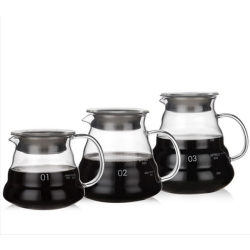 300ml 500ml 700ml 1200ml Heat-proof handmade high borosilicate coffee cloud glass coffee pot