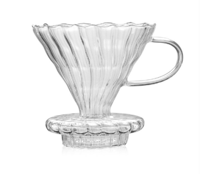 Coffee Dripper V60 Borosilicate Glass 2/4cups for Barista Coffee Brewing Cup Coffee Maker