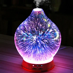 3D color glass electronic aroma diffuser essential oil aromatherapy humidifier aromatherapy sprayer used in the room