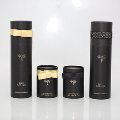 Luxury Round Gift Box Scented Soy Candle in Glass Jar